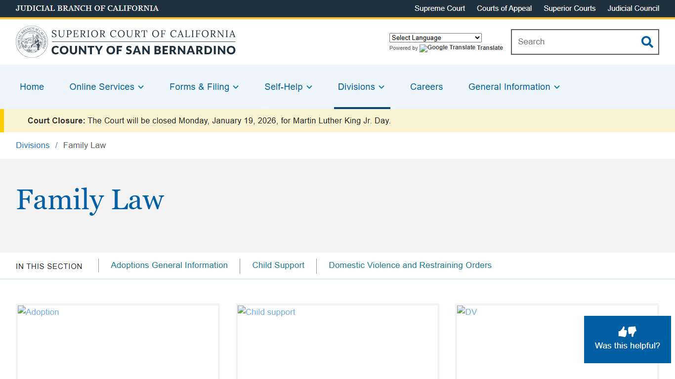 Family Law | Superior Court of California | County of San Bernardino